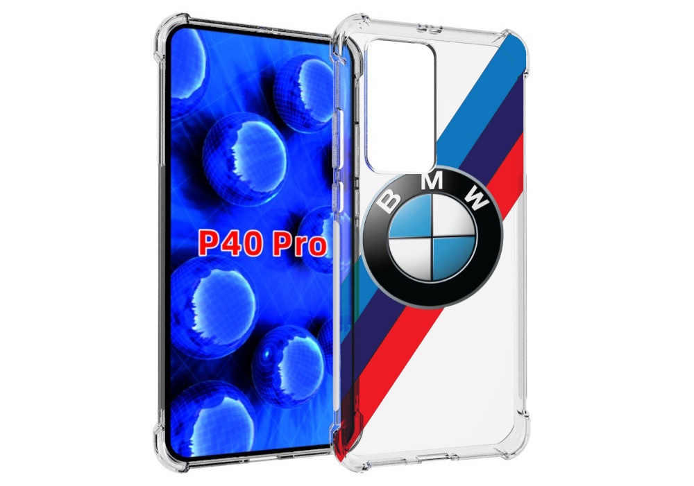 

Чехол MyPads Лого-BMW мужской для Huawei P40 Pro противоударный, Прозрачный, Tocco