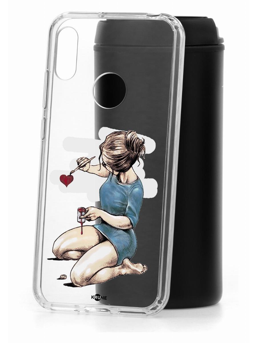 фото Чехол для huawei y6 2019 kruche print рисуя любовь кruче