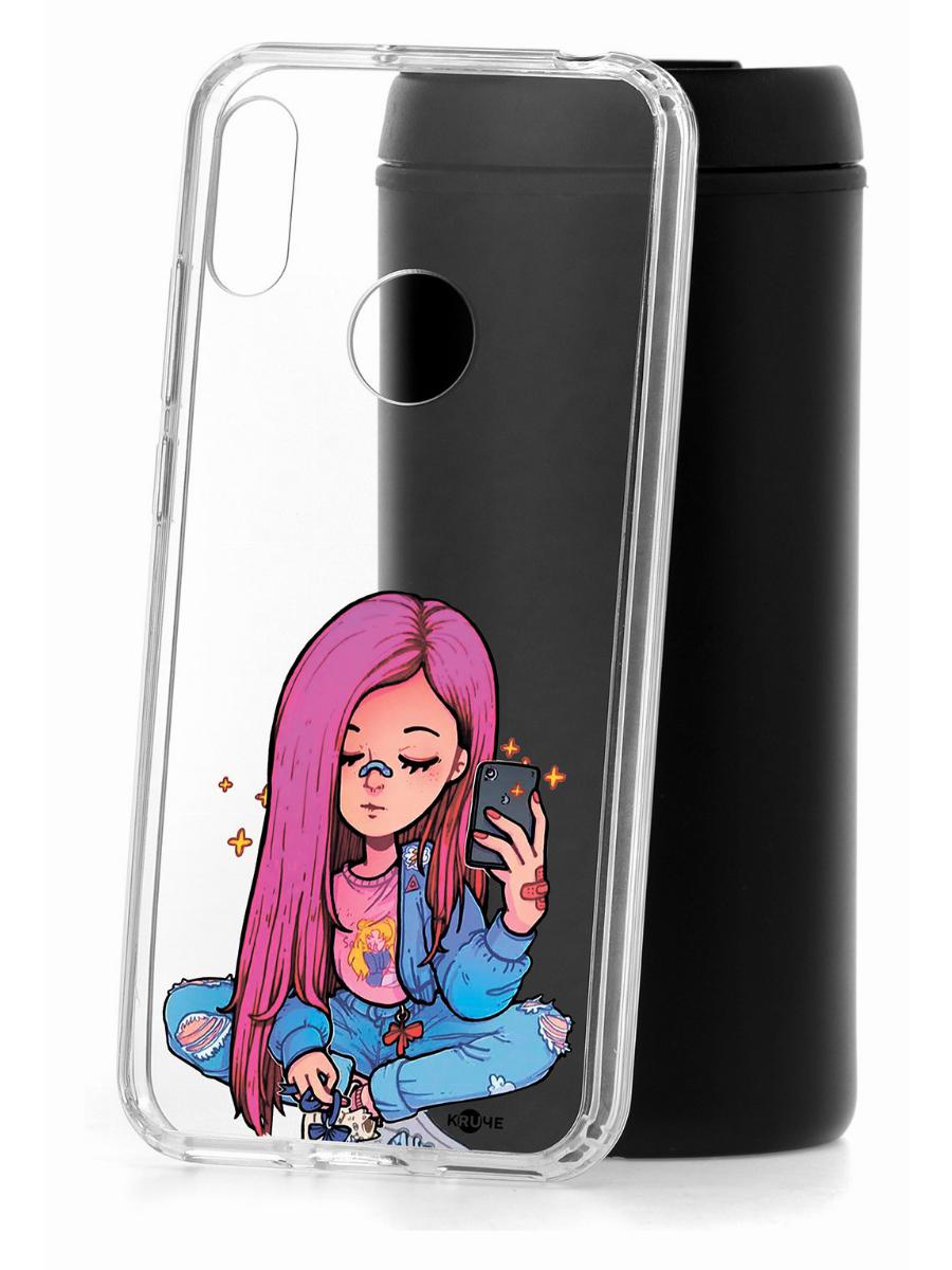 Чехол для Huawei Y6 2019 Kruche Print Pink Hair