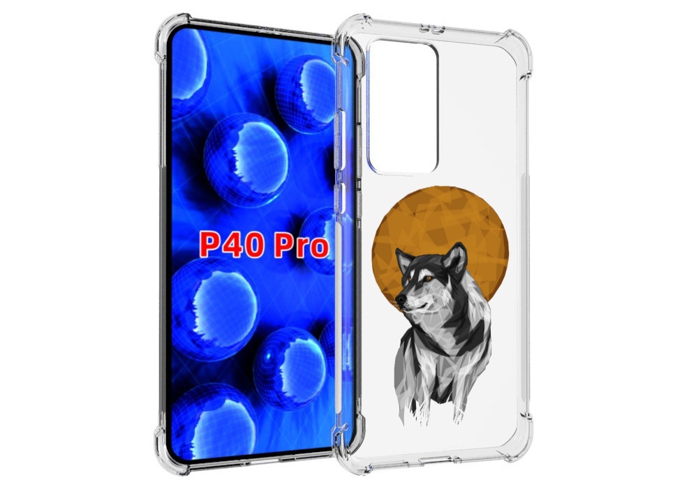 

Чехол MyPads Лунный волк для Huawei P40 Pro противоударный, Прозрачный, Tocco