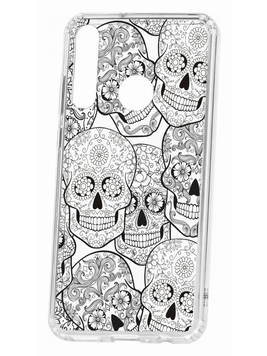 фото Чехол для huawei y6p 2020 kruche print skull black кruче