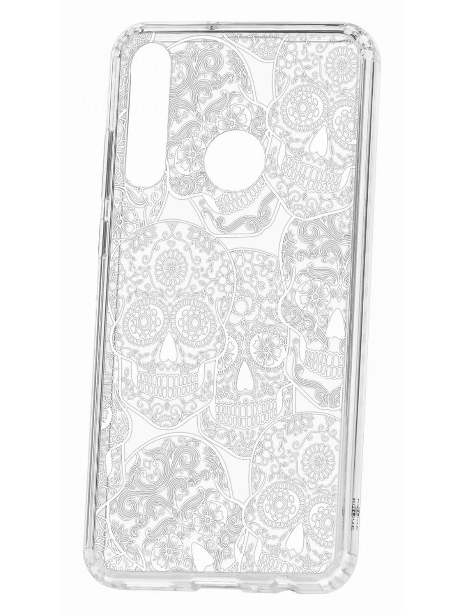 фото Чехол для huawei y6p 2020 kruche print skull white кruче