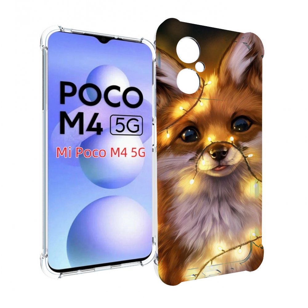 

Чехол MyPads Лисенок-в-гирлянде для Xiaomi Poco M4 5G, Прозрачный, Tocco