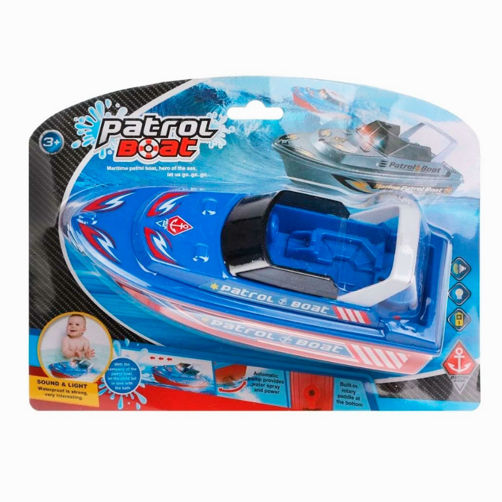 Катер A-Toys Полицейский патруль для ванной, на батарейках, свет, звук  6685A