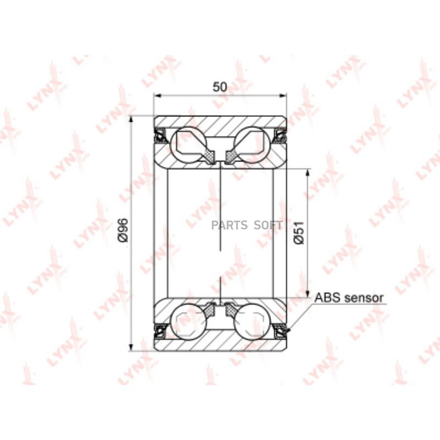 

Подшипник ступицы передний/задний с abs 50x51x96