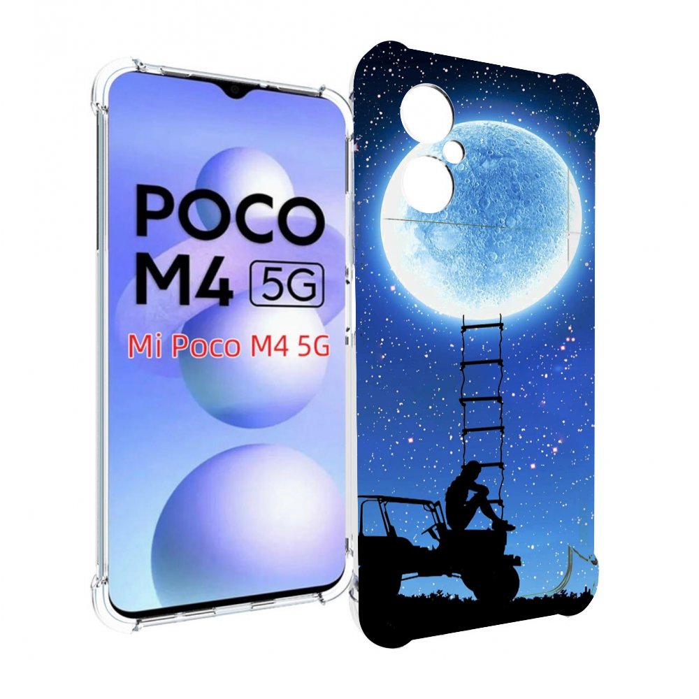

Чехол MyPads Машина-на-лун для Xiaomi Poco M4 5G, Прозрачный, Tocco