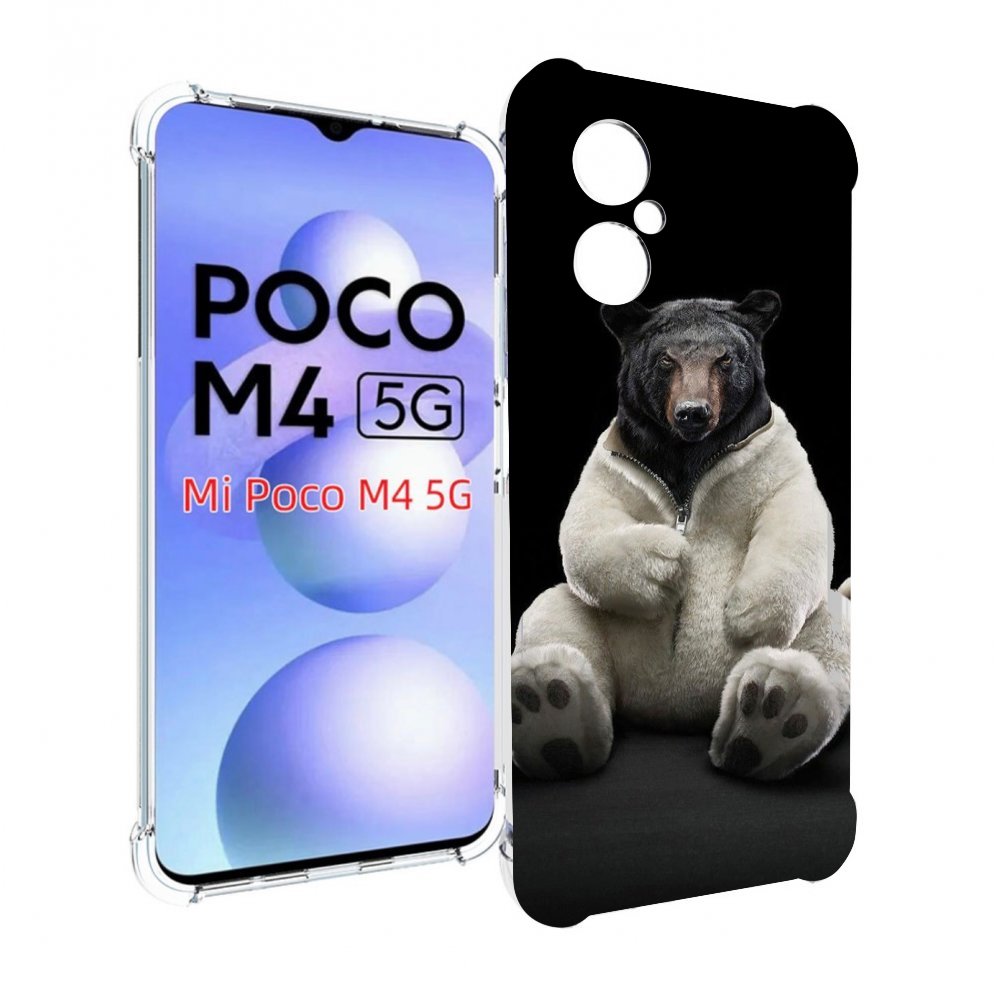 

Чехол MyPads Медведь-бурый-белый для Xiaomi Poco M4 5G, Прозрачный, Tocco