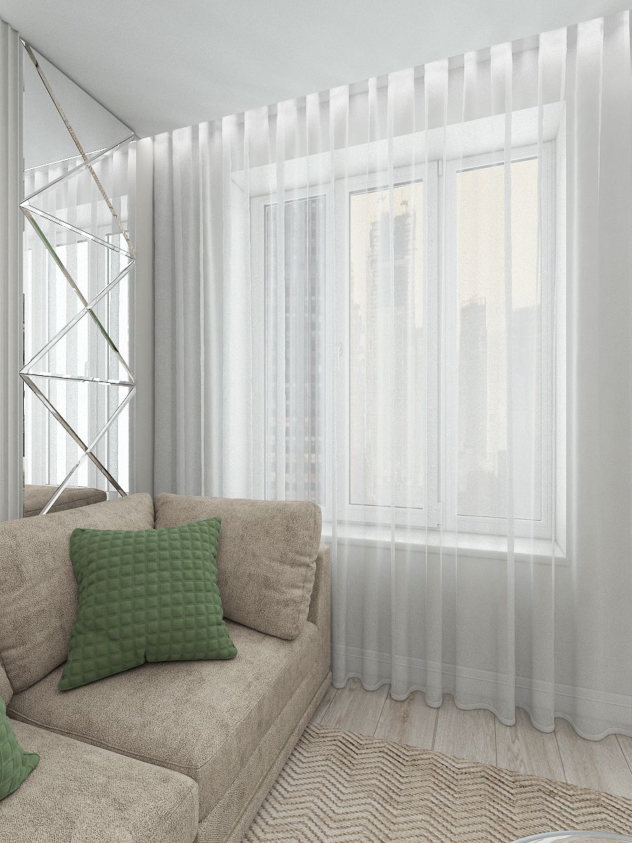 Тюль Inva вуаль высота 300 см. ширина 800 см. белый/ Тсм300_8_01_белый