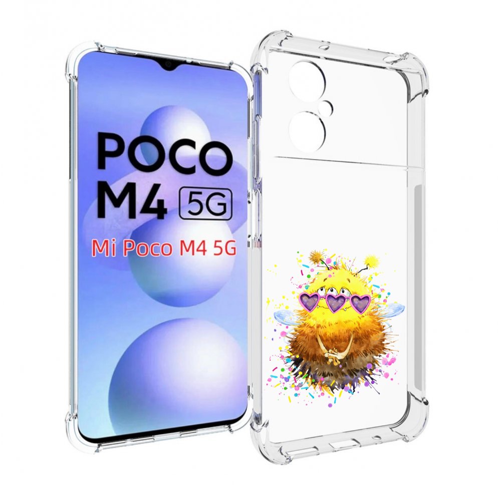 

Чехол MyPads Пушитый шмель для Xiaomi Poco M4 5G, Прозрачный, Tocco