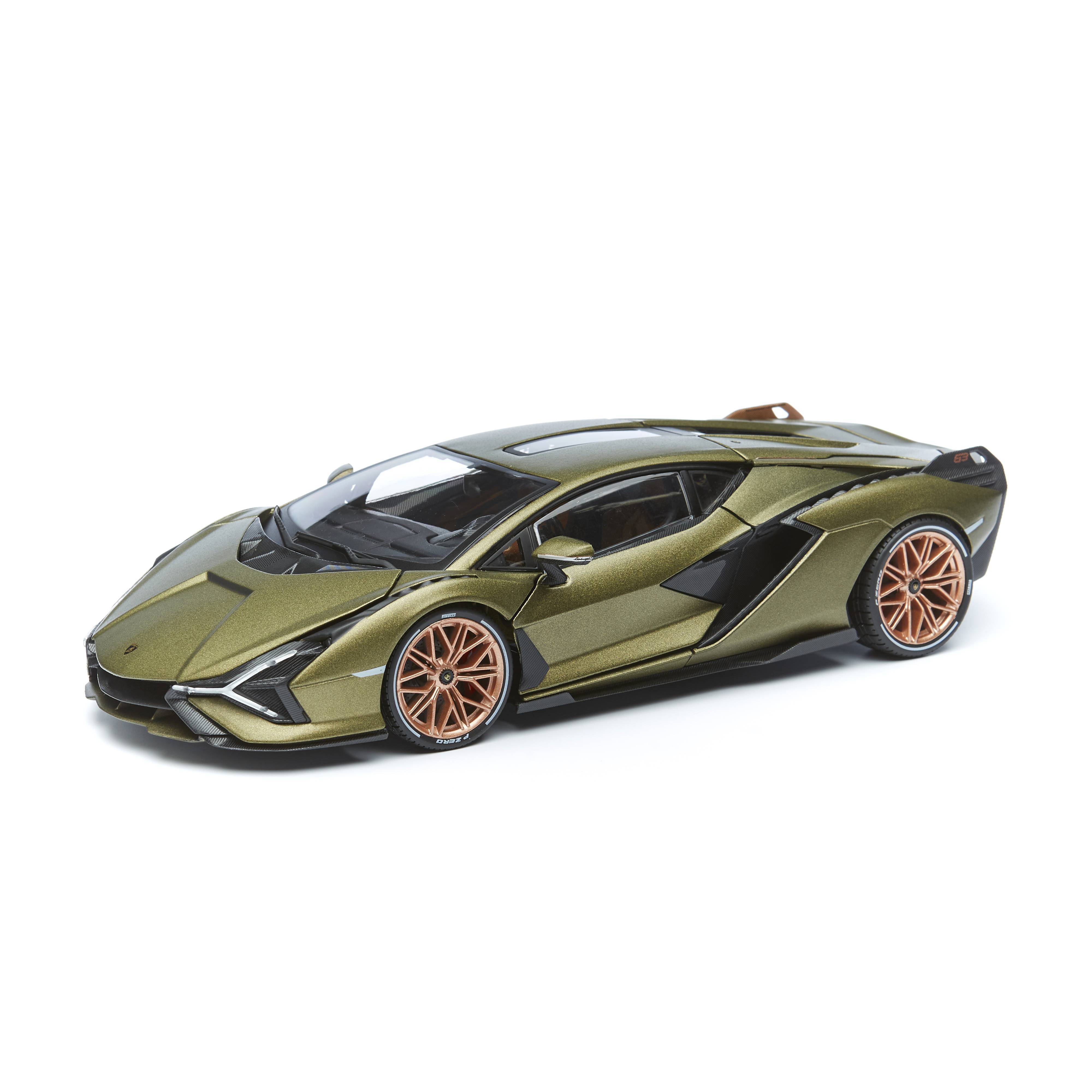 Машинка BBURAGO металлическая Lamborghini Sian FKP 37, 1:18, оливковый 18-11046