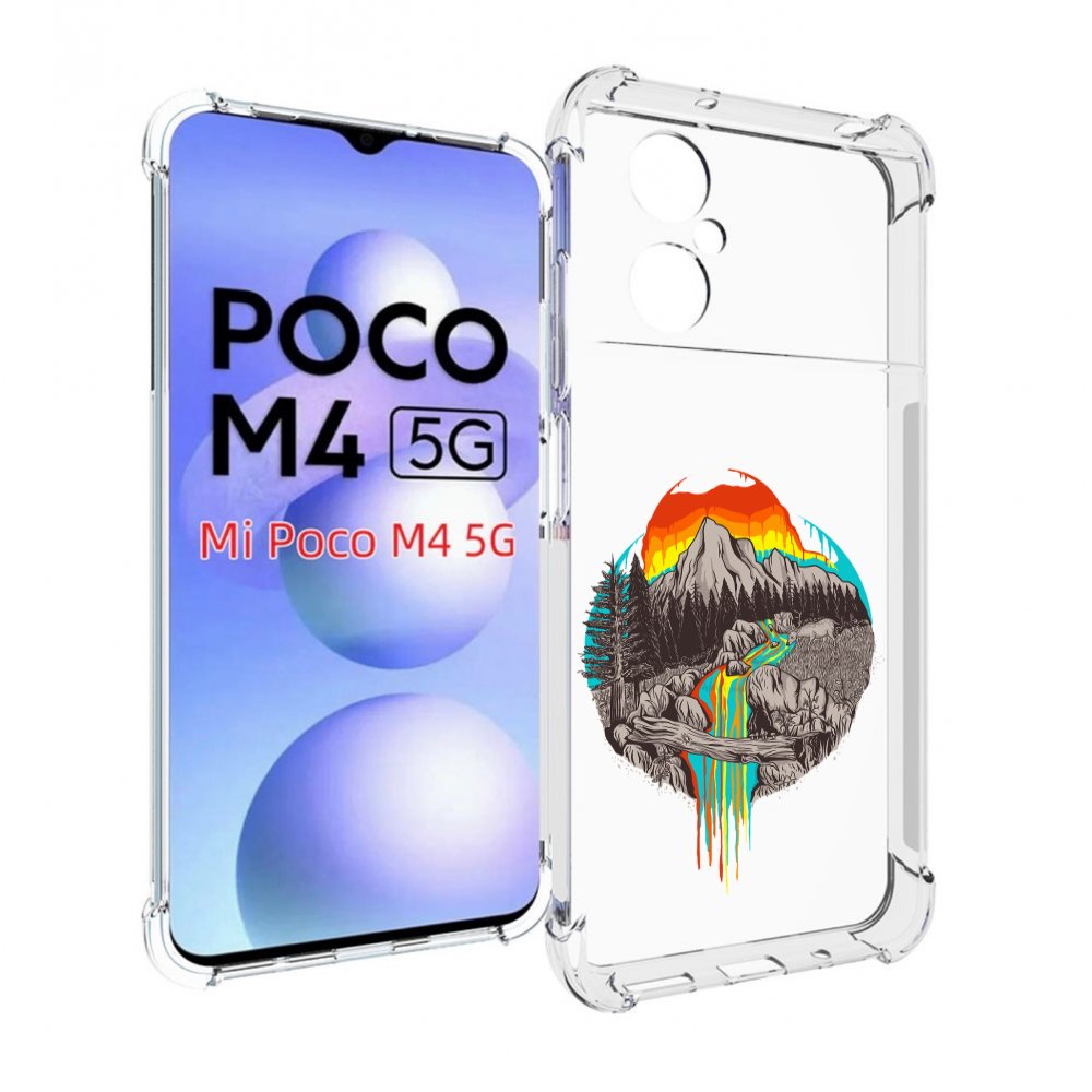 

Чехол MyPads Радужный водопад для Xiaomi Poco M4 5G, Прозрачный, Tocco