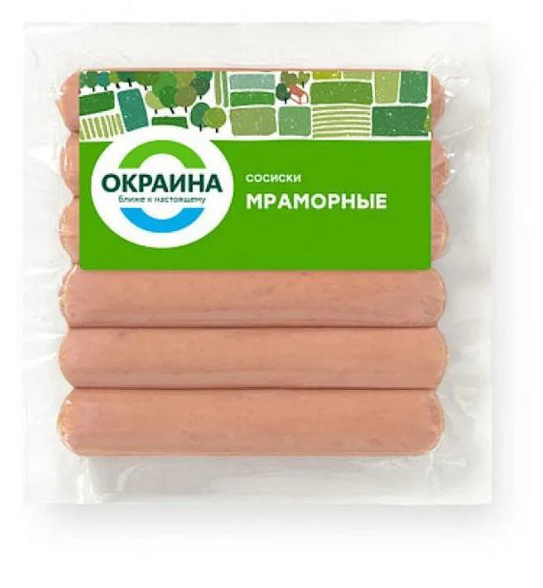 

Сосиски Окраина Мраморные вареные 420 г