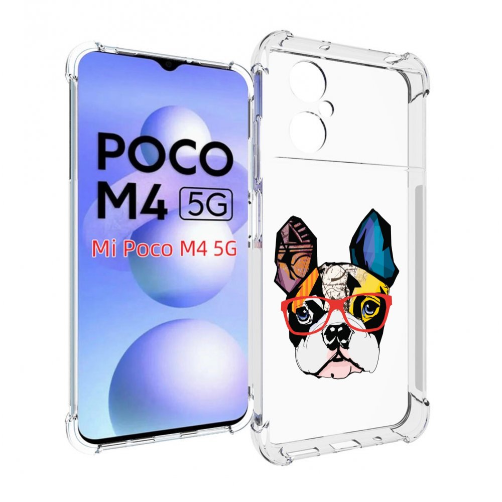 

Чехол MyPads Мопс-в-очках для Xiaomi Poco M4 5G, Прозрачный, Tocco