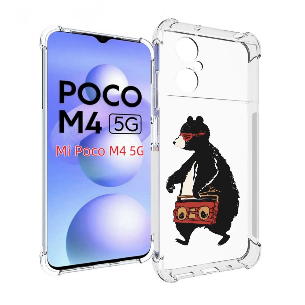 

Чехол MyPads Музыкальный медведь для Xiaomi Poco M4 5G, Прозрачный, Tocco