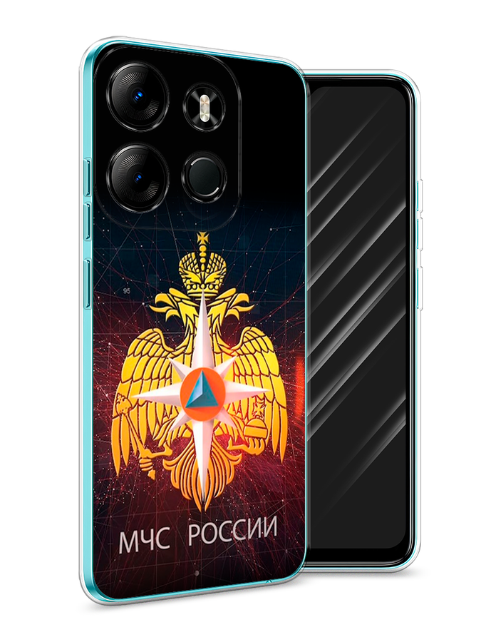 

Чехол Awog на Tecno Spark Go 2023"МЧС России", Черный;желтый;красный, 3103750-5
