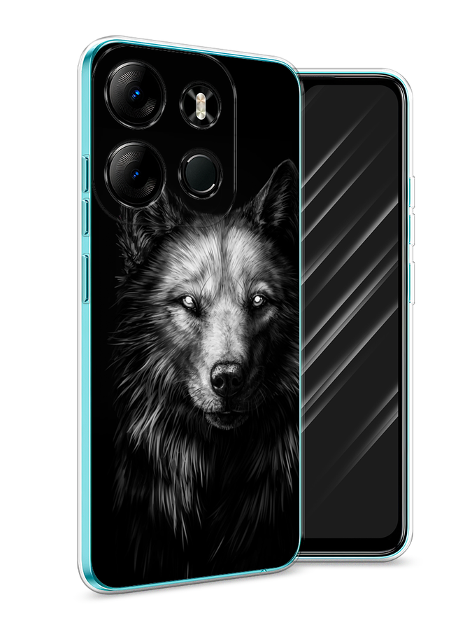 

Чехол Awog на Tecno Spark Go 2023"Волк черно белый", Серый;бежевый;белый, 3103750-1