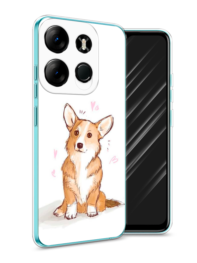 

Чехол Awog на Tecno Spark Go 2023"Корги любовь", Бежевый;белый, 3103750-1