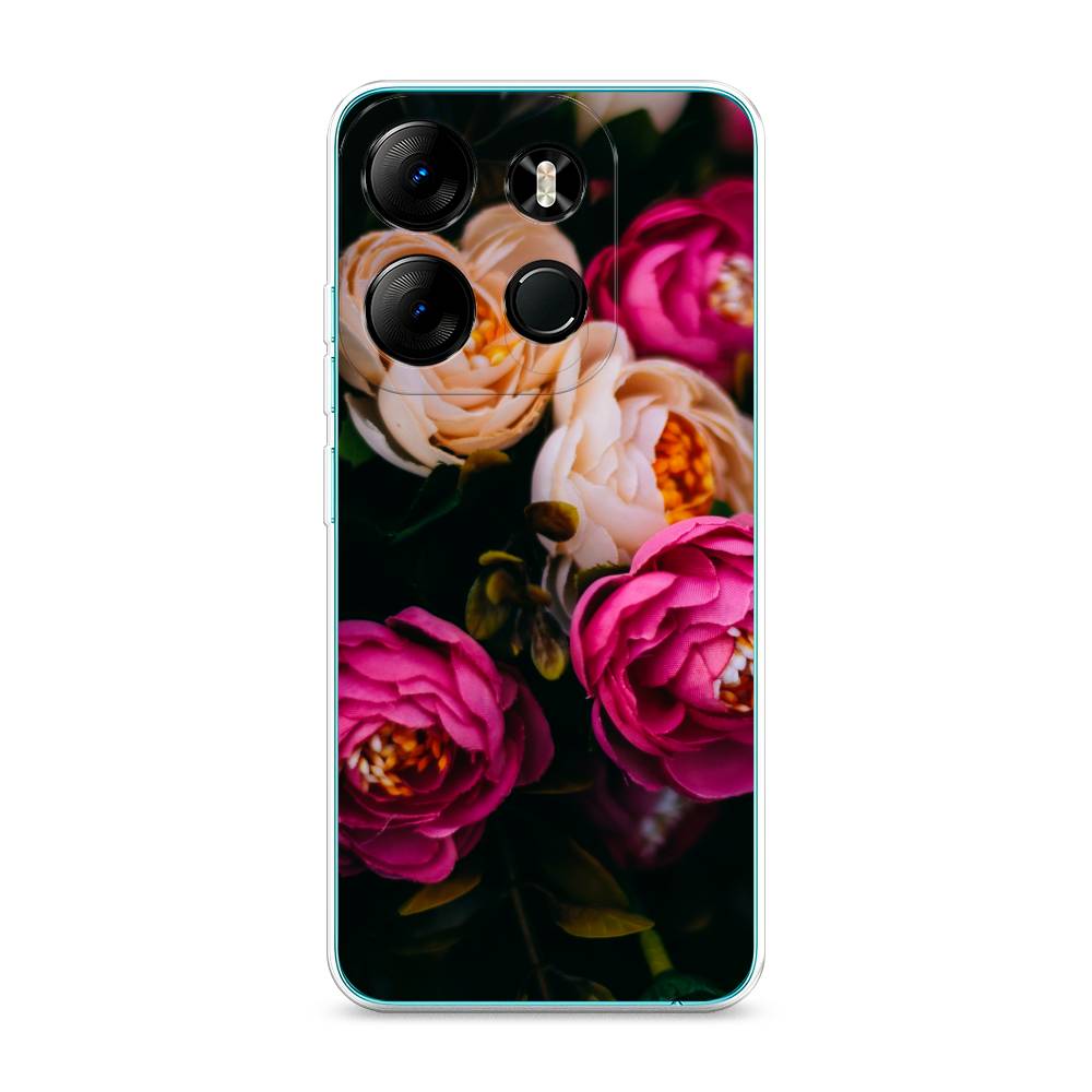 

Чехол Awog на Tecno Spark Go 2023"Розовые пионы на черном", Розовый;черный, 3103750-8