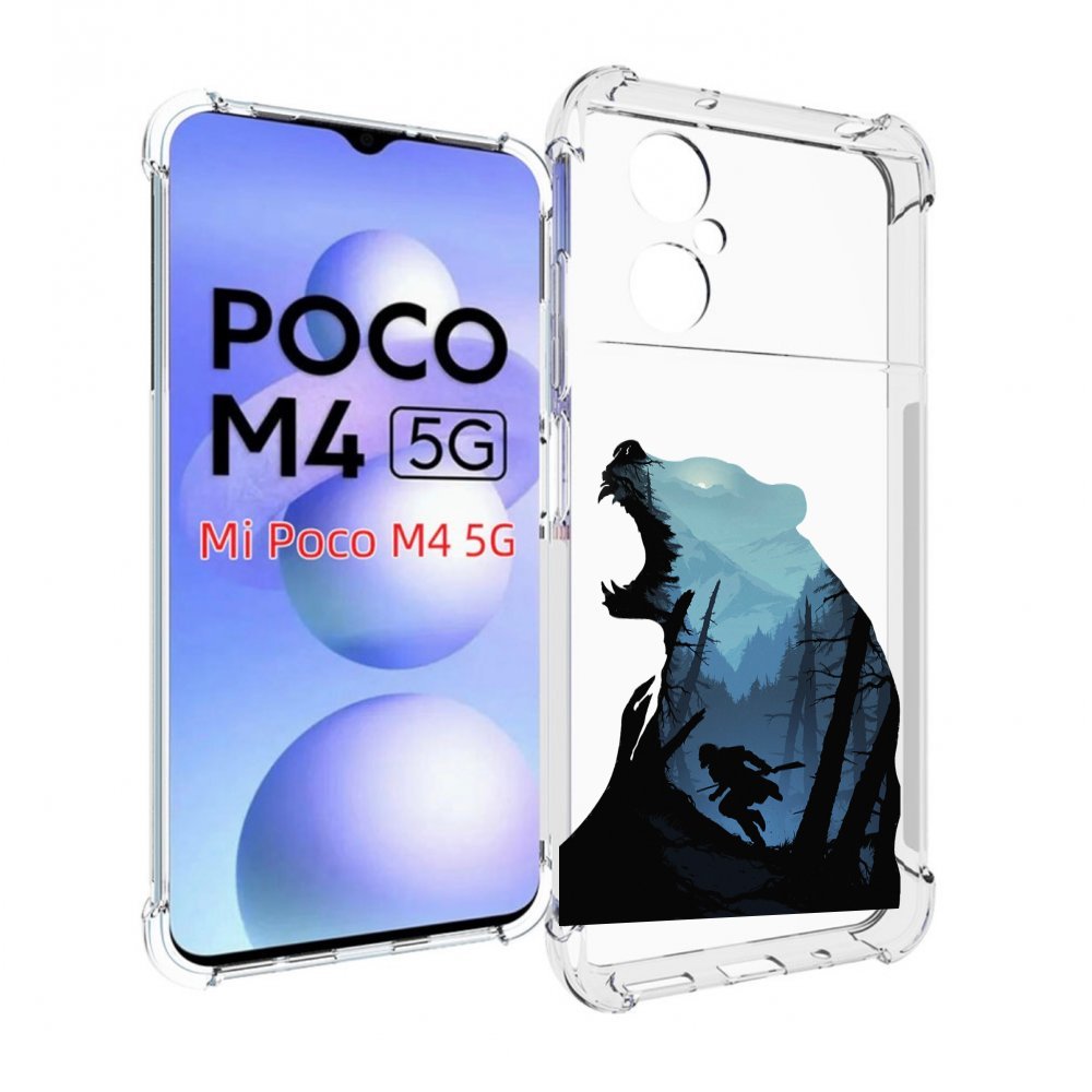 

Чехол MyPads Ночной-медведь для Xiaomi Poco M4 5G, Прозрачный, Tocco