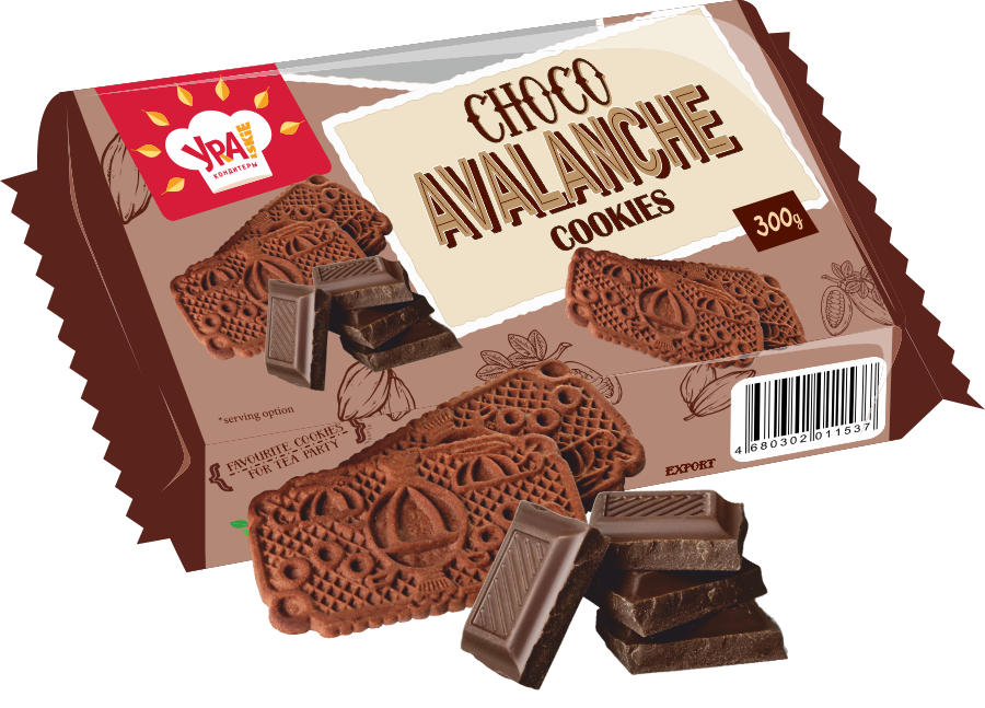 фото Печенье ура! кондитеры choco avalanche cookies сахарное 300 г