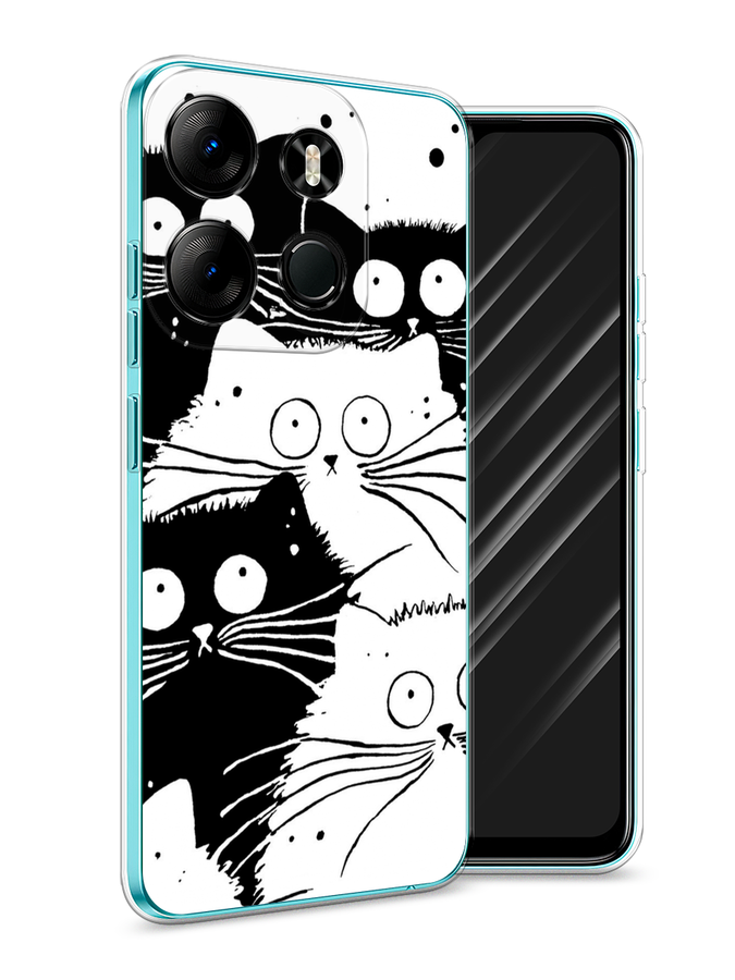 

Чехол Awog на Tecno Spark Go 2023"Коты черно-белые", Черный;белый, 3103750-2