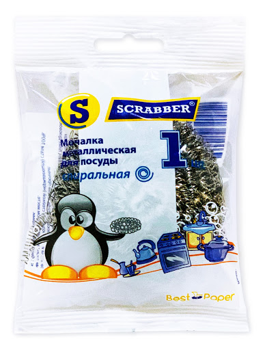

Скрабер / Scrabber Губка металлическая 20 грамм, Серый