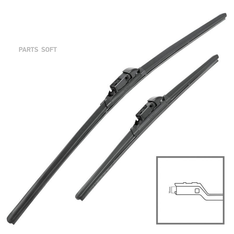 

Щётки С/О 650/530мм Blade-Set Hybrid HEYNER 020 050