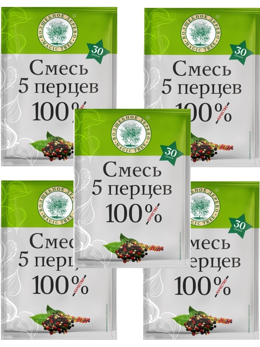 

Перец смесь перцев Волшебное Дерево Смесь 5-ти перцев 30 г х 5 шт