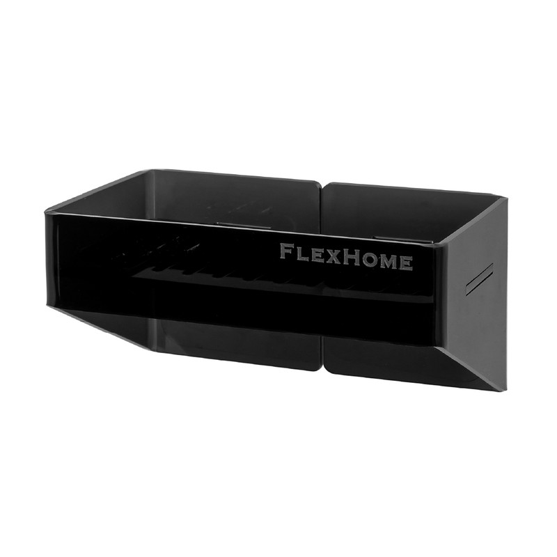 

Настенная мыльница из акрила с бортиками FlexHome, цвет-черный, WSD-03