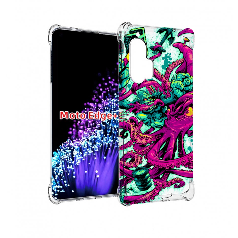 

Чехол MyPads фиолетовый кракен для Motorola Edge+ Plus, Прозрачный, Tocco