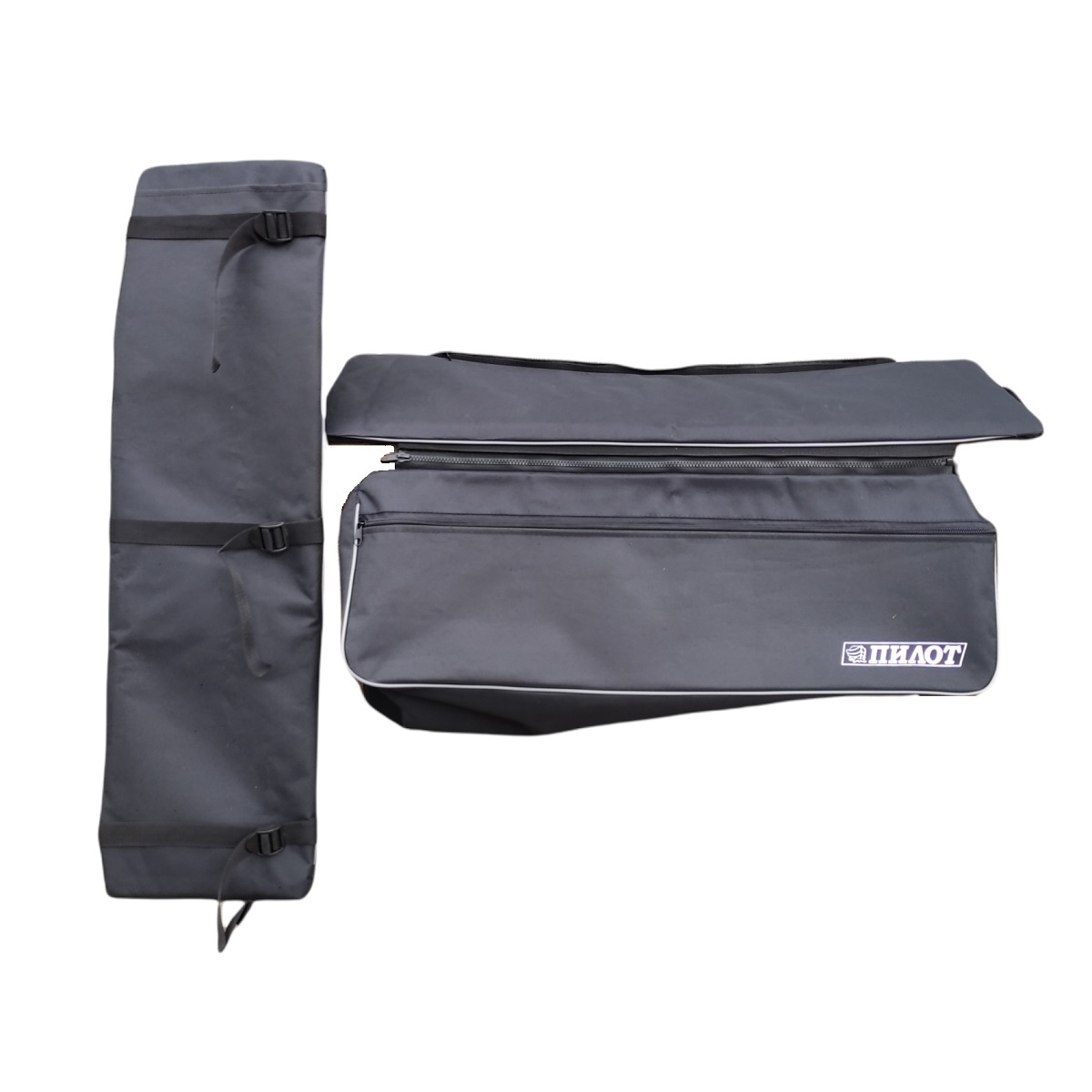 Мягкие накладки с сумкой на сиденье лодки Ковчег 80 (Oxford PVC 360гр/м2) (Черный)