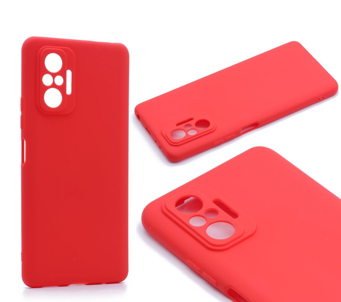 Силиконовый чехол TPU Case матовый для Xiaomi Redmi Note 10 Pro красный