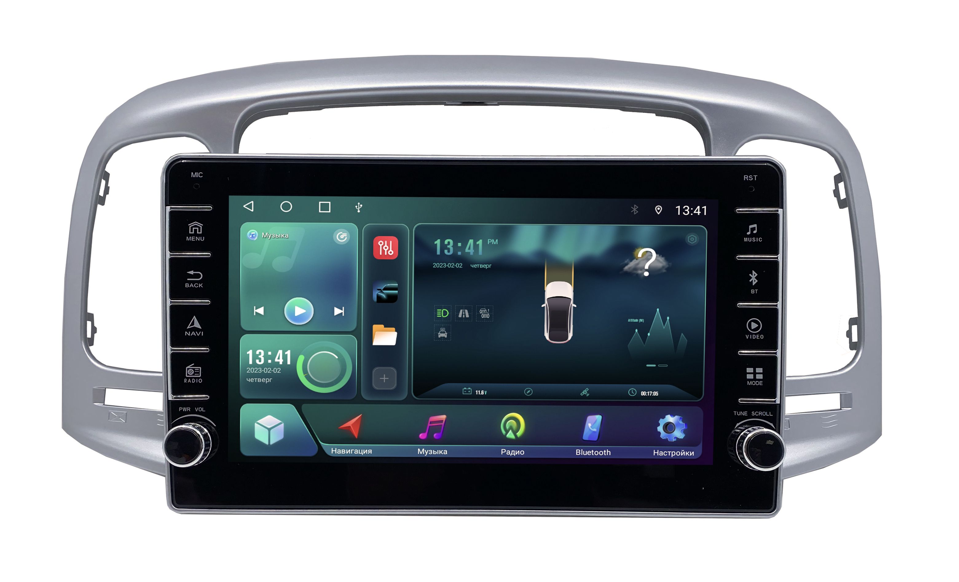 Штатная магнитола ANDROID Hyundai Accent 3 - (2006-2011) , Android 12, 2/32 GB с крутилкам