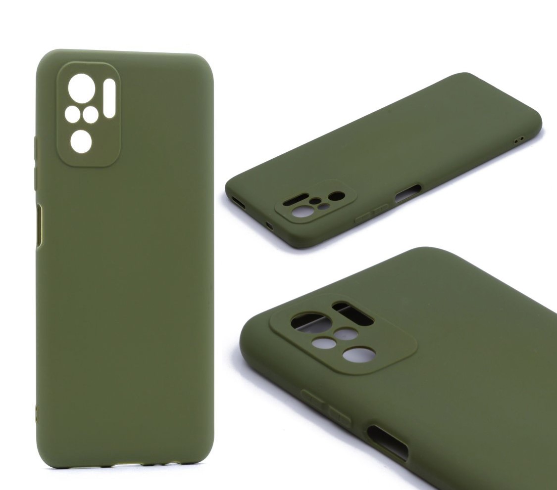 Силиконовый чехол TPU Case матовый для Xiaomi Redmi Note 10 4G болотный