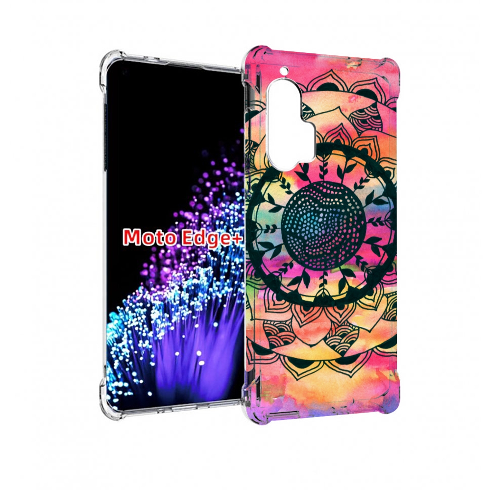 

Чехол MyPads яркая абстракция круглый цветок для Motorola Edge+ Plus, Прозрачный, Tocco