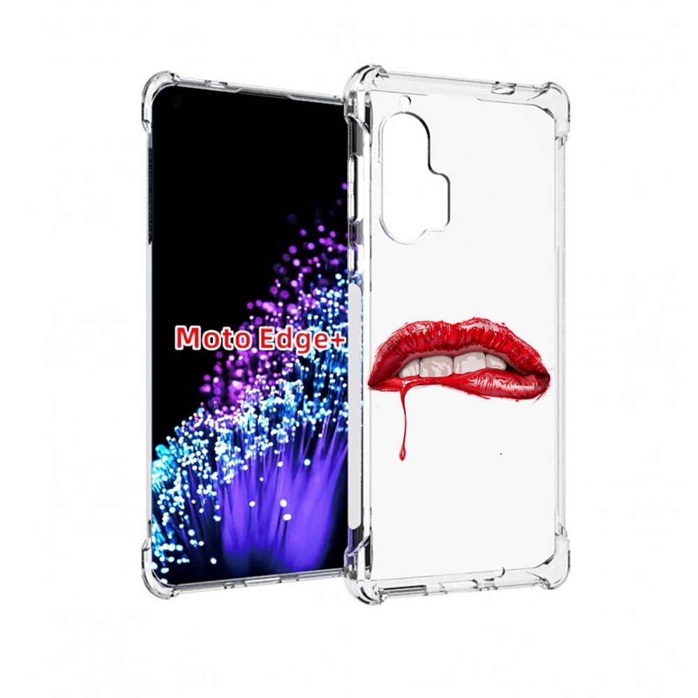 

Чехол MyPads яркие красные губы для Motorola Edge+ Plus, Прозрачный, Tocco