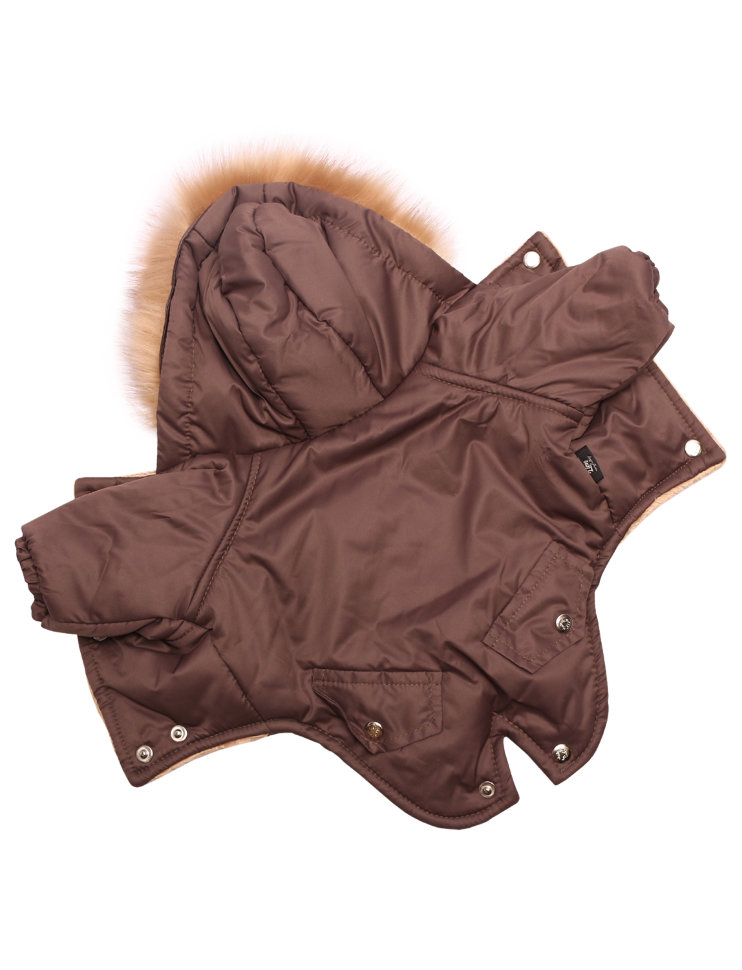 Куртка для собак Lion Winter, унисекс, коричневый, XS, длина спины 20 см