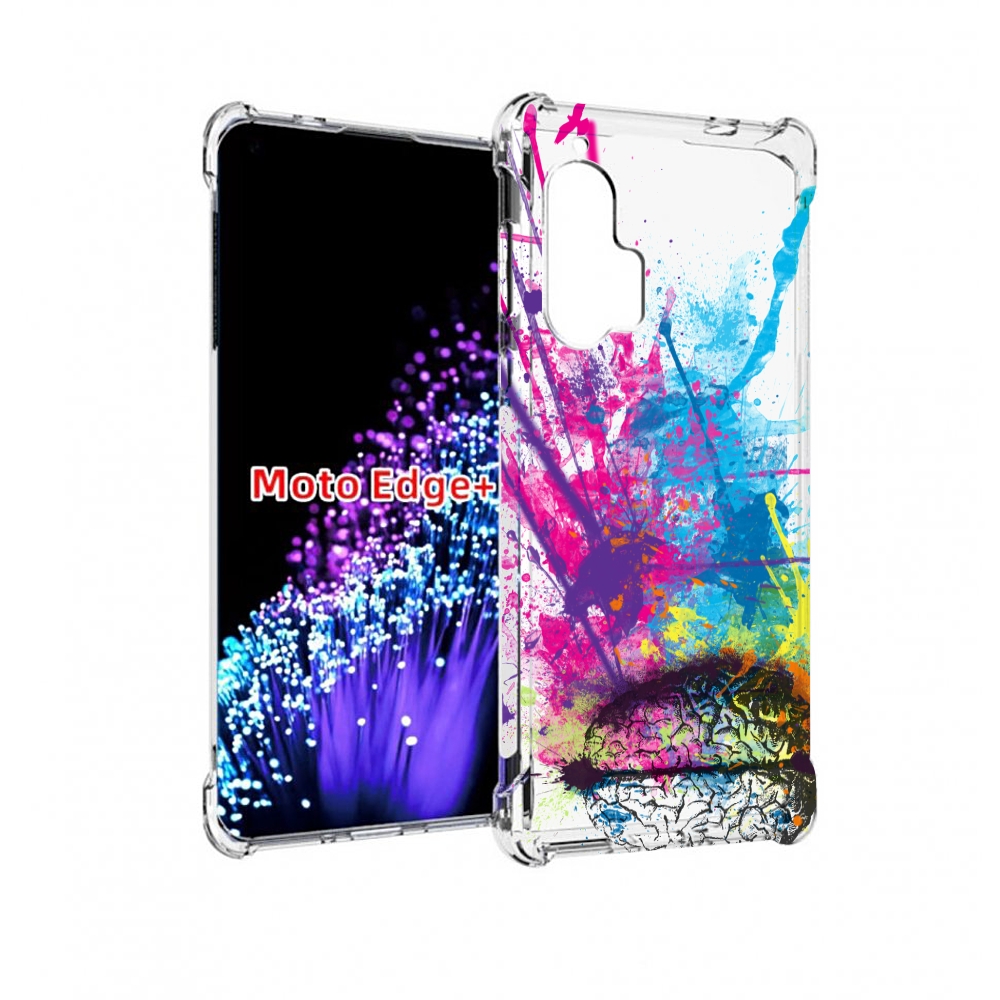 

Чехол MyPads яркий красочный мозг для Motorola Edge+ Plus, Прозрачный, Tocco