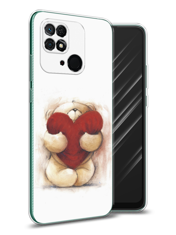 

Чехол Awog на Xiaomi Redmi 10C "Мишка с сердцем 1", Разноцветный, 313450-6