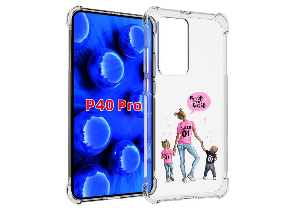 Чехол MyPads Мама-королева женский для Huawei P40 Pro противоударный