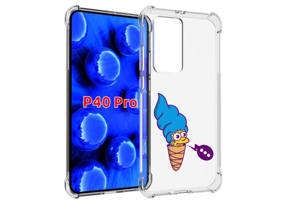 Чехол MyPads Мардж-рожок для Huawei P40 Pro противоударный