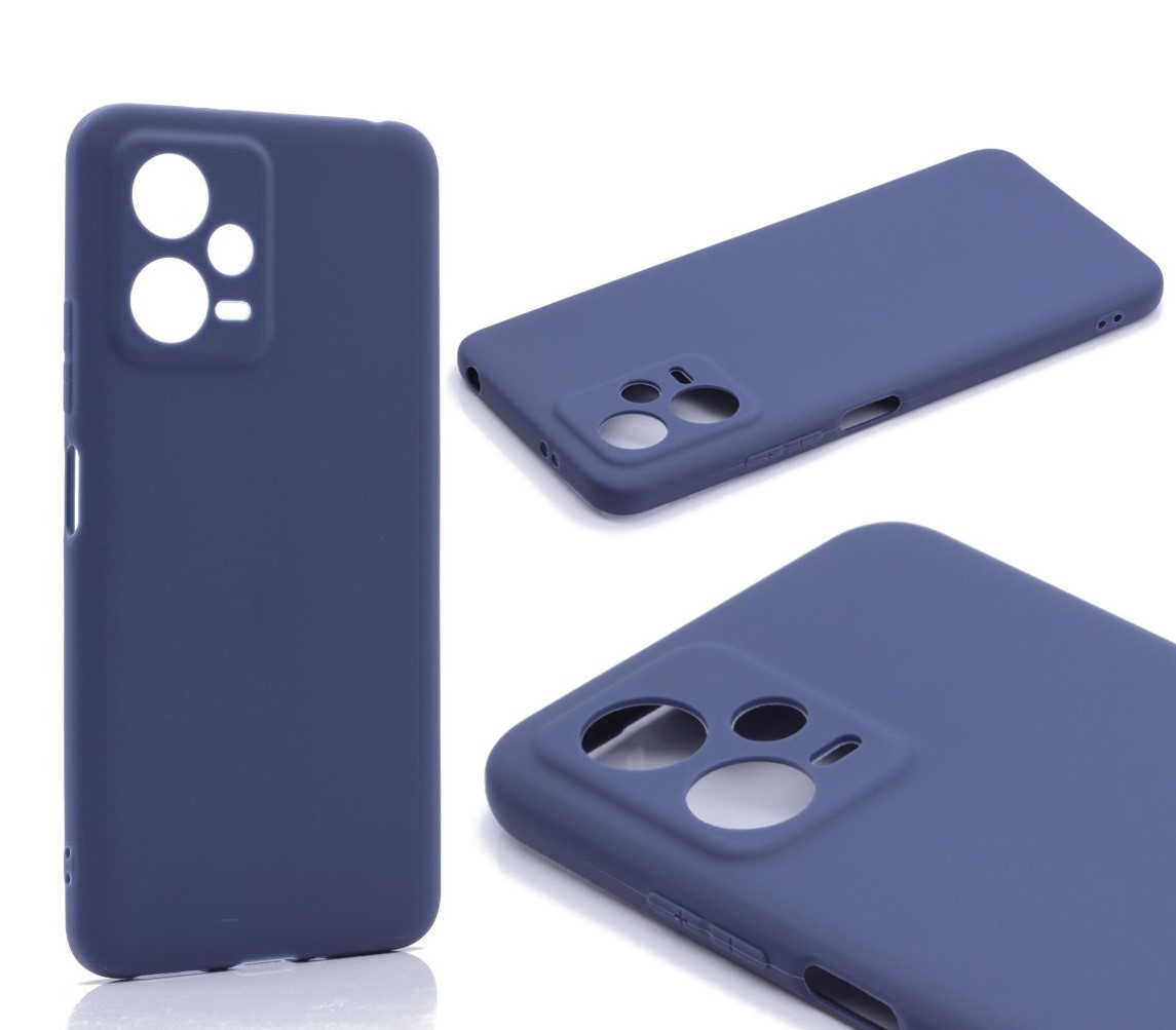 Силиконовый чехол TPU Case матовый для Xiaomi Redmi Note 12 5G темно-синий