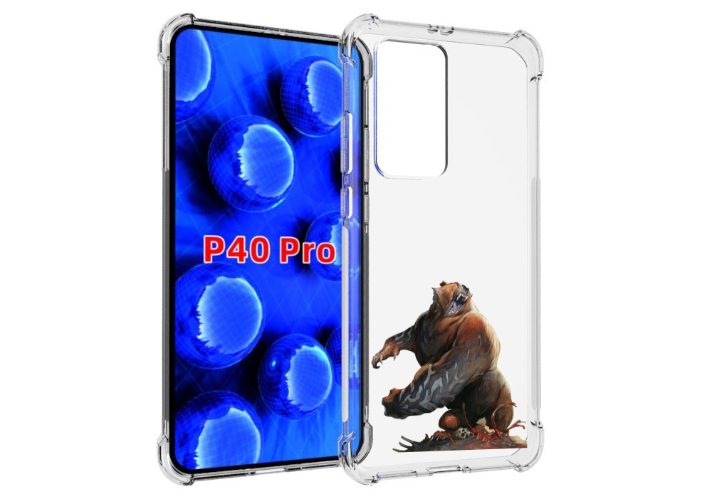 

Чехол MyPads Медведь-жестокий для Huawei P40 Pro противоударный, Прозрачный, Tocco