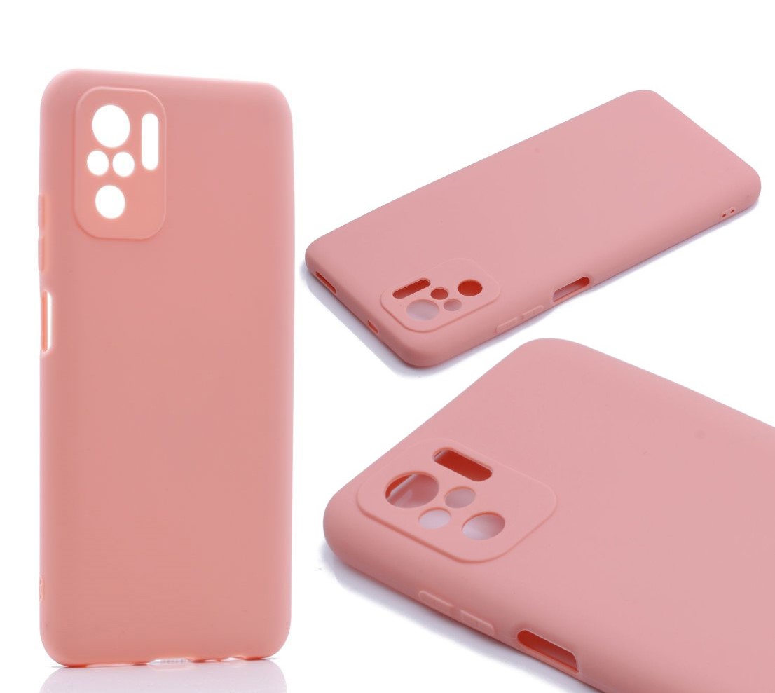 Силиконовый чехол TPU Case матовый для Xiaomi Redmi Note 10 4G персиковый