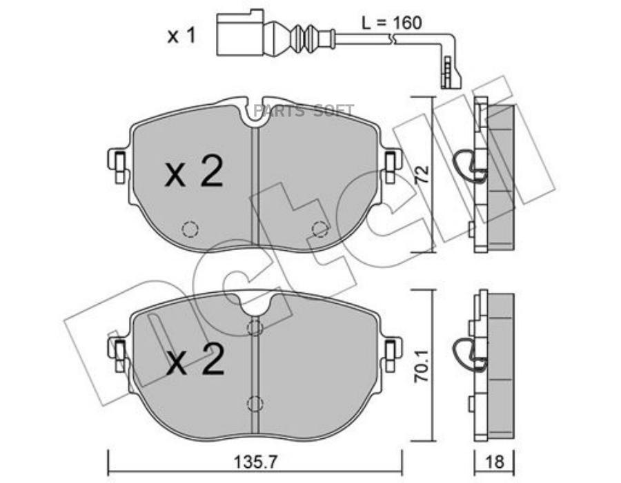 

Тормозные колодки METELLI 2213210