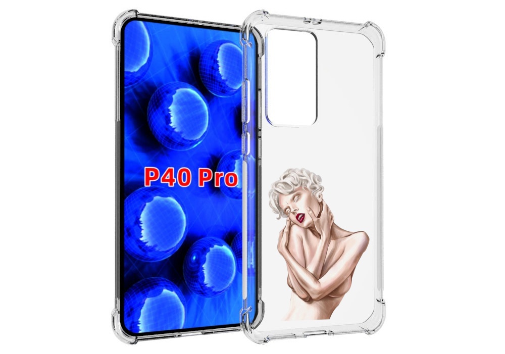 Чехол MyPads Мигера женский для Huawei P40 Pro противоударный