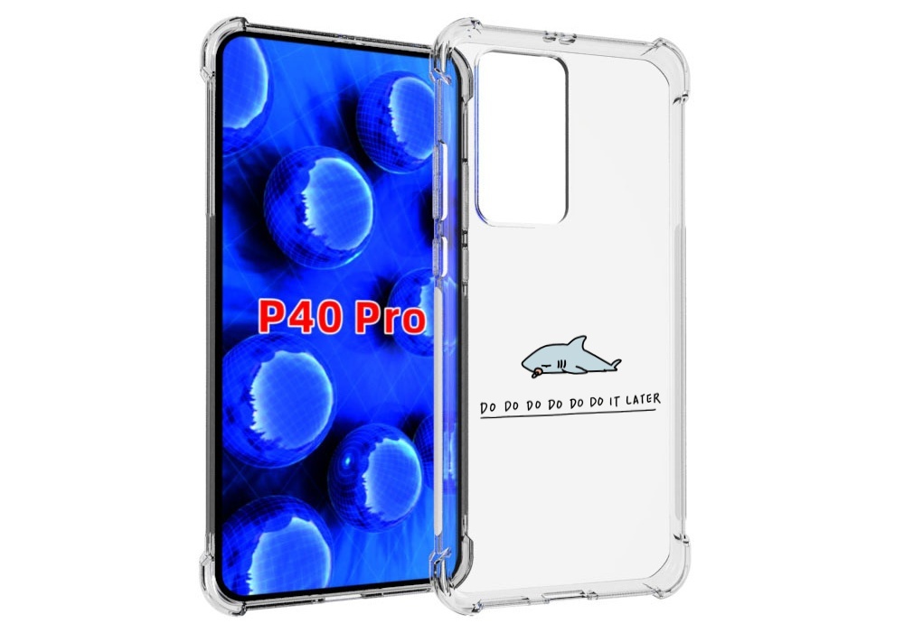 

Чехол MyPads Мини-акула для Huawei P40 Pro противоударный, Прозрачный, Tocco