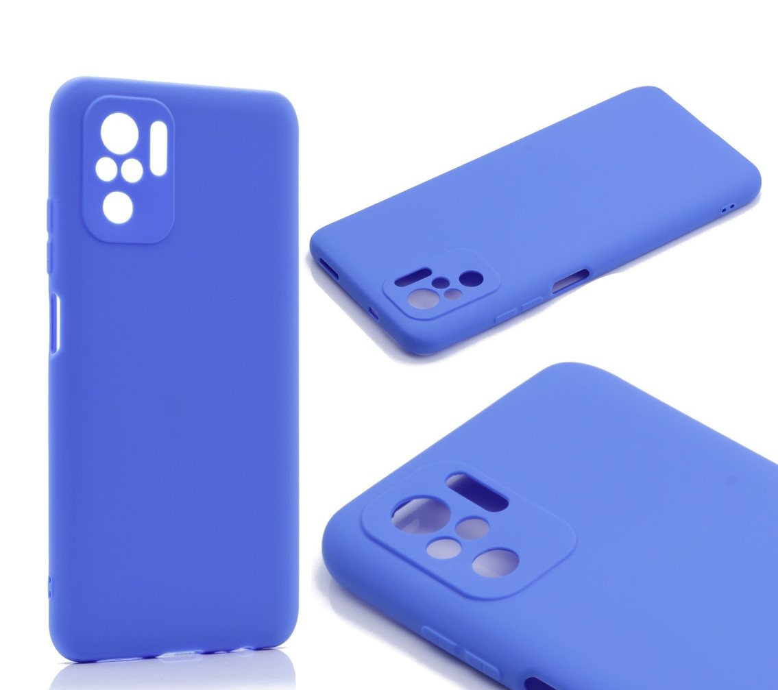 Силиконовый чехол TPU Case матовый для Xiaomi Redmi Note 10 4G синий