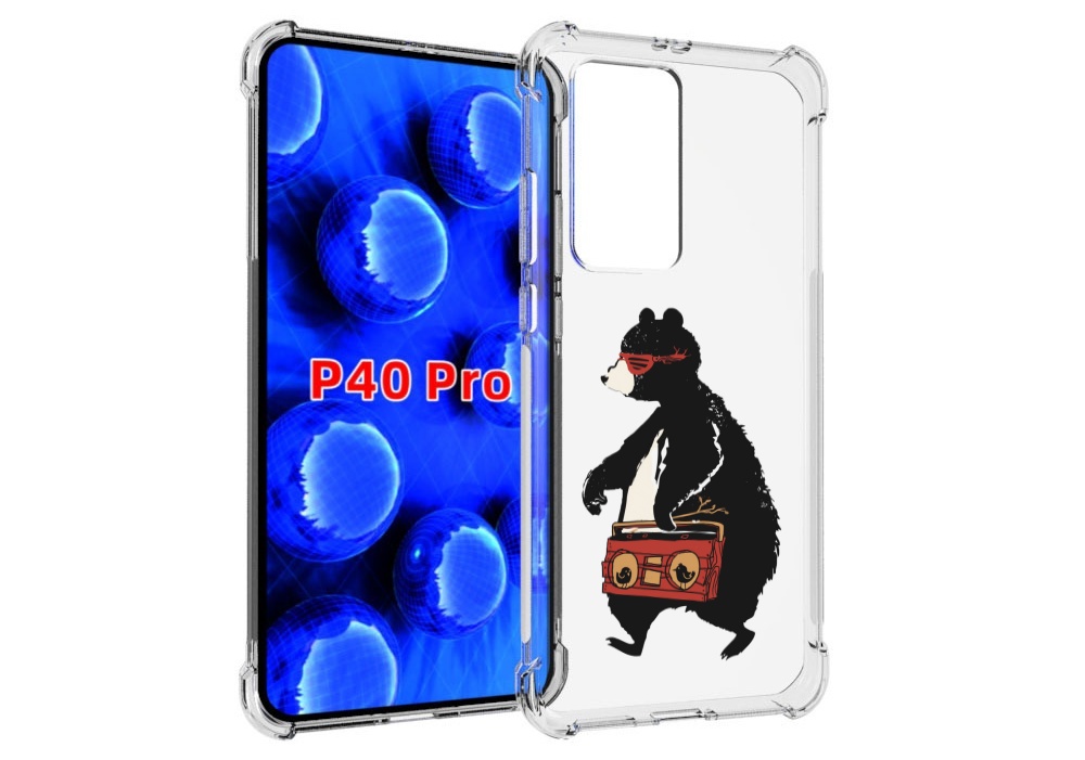 Чехол MyPads Музыкальный медведь для Huawei P40 Pro противоударный