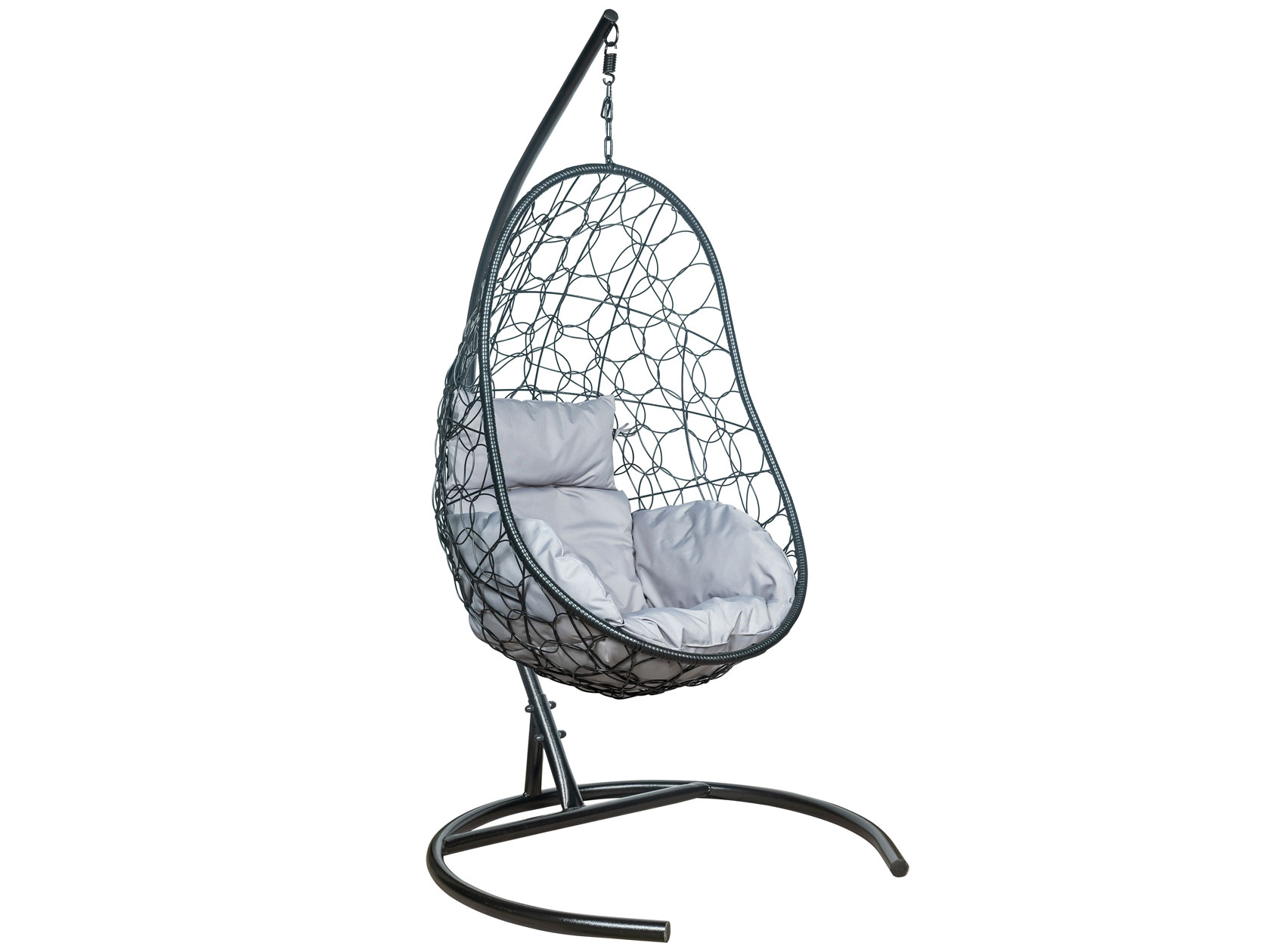 Подвесное кресло Подвесное кресло LESET Ажур Черный ротанг / Светло-серый, ткань